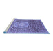 Sideview of Machine Washable Abstract Blue Modern Rug, wshabs3631blu