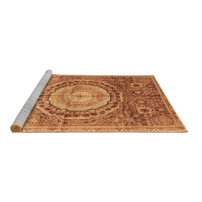 Sideview of Machine Washable Abstract Brown Modern Rug, wshabs3631brn