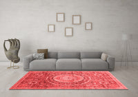 Machine Washable Abstract Red Modern Rug, wshabs3631red