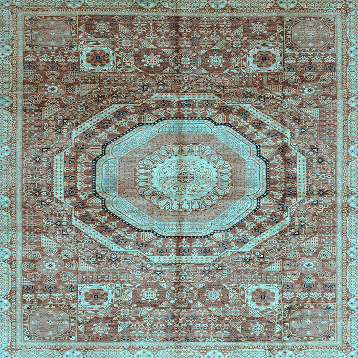 Square Abstract Light Blue Modern Rug, abs3631lblu