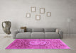 Machine Washable Abstract Purple Modern Area Rugs in a Living Room, wshabs3631pur