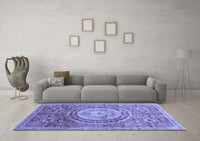 Machine Washable Abstract Blue Modern Rug, wshabs3631blu