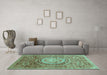 Machine Washable Abstract Turquoise Modern Area Rugs in a Living Room,, wshabs3631turq