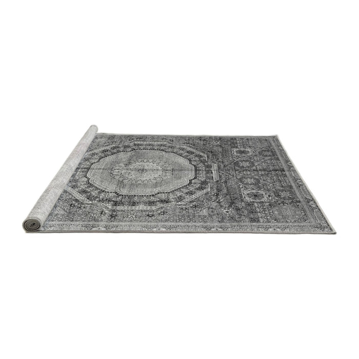 Sideview of Machine Washable Abstract Gray Modern Rug, wshabs3631gry