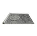 Sideview of Machine Washable Abstract Gray Modern Rug, wshabs3631gry