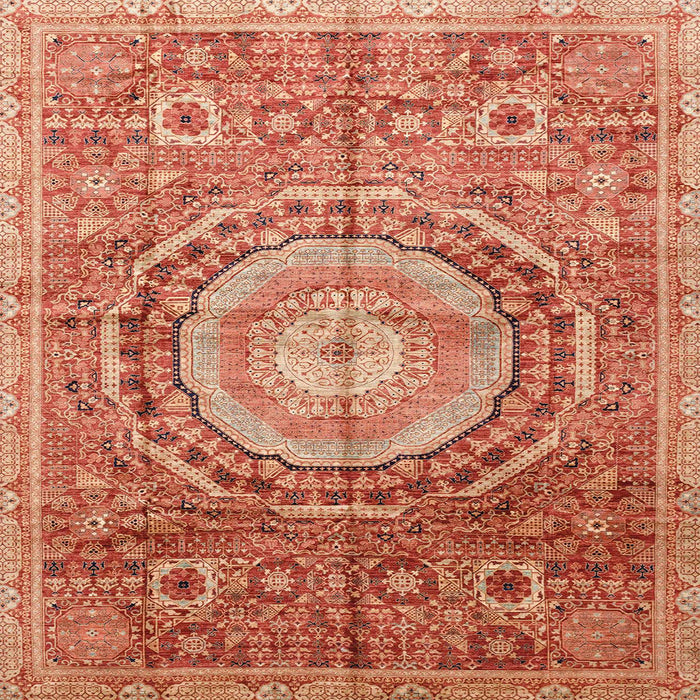 Square Abstract Red Modern Rug, abs3631