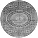 Round Abstract Gray Modern Rug, abs3631gry