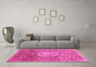 Machine Washable Abstract Pink Modern Rug in a Living Room, wshabs3631pnk