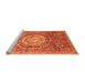 Sideview of Machine Washable Abstract Orange Modern Area Rugs, wshabs3631org