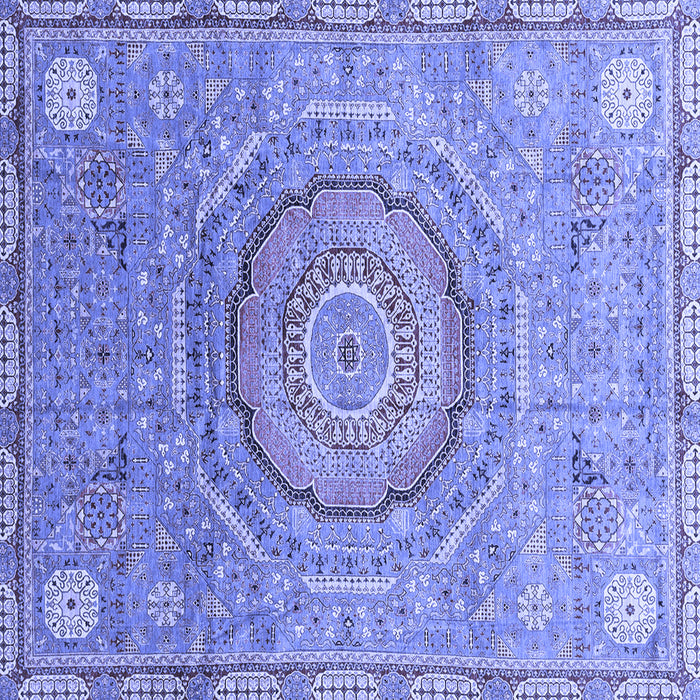 Square Abstract Blue Modern Rug, abs3632blu