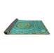 Sideview of Abstract Turquoise Modern Rug, abs3632turq