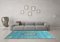 Machine Washable Abstract Light Blue Modern Rug, wshabs3632lblu