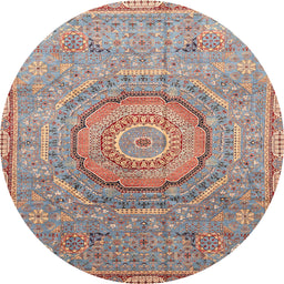 Round Abstract Sage Green Modern Rug, abs3632