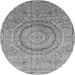 Round Machine Washable Abstract Gray Modern Rug, wshabs3632gry