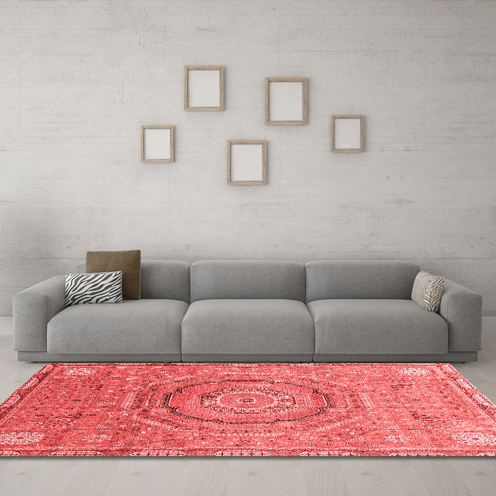 Modern Red Washable Rugs