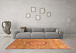 Machine Washable Abstract Orange Modern Area Rugs in a Living Room, wshabs3632org