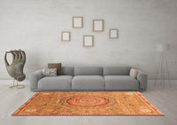 Machine Washable Abstract Orange Modern Rug, wshabs3632org