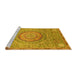 Sideview of Machine Washable Abstract Yellow Modern Rug, wshabs3632yw