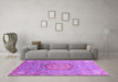 Machine Washable Abstract Purple Modern Area Rugs in a Living Room, wshabs3632pur