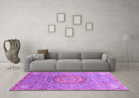 Machine Washable Abstract Purple Modern Rug, wshabs3632pur