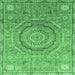 Square Machine Washable Abstract Emerald Green Modern Area Rugs, wshabs3632emgrn