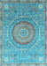 Machine Washable Abstract Light Blue Modern Rug, wshabs3632lblu