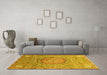 Machine Washable Abstract Yellow Modern Rug in a Living Room, wshabs3632yw