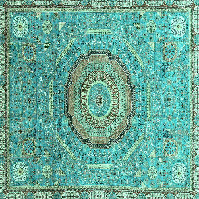 Square Abstract Turquoise Modern Rug, abs3632turq