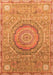 Machine Washable Abstract Orange Modern Area Rugs, wshabs3632org