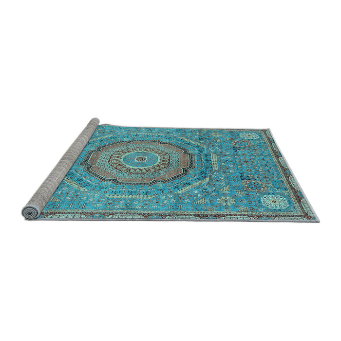 Sideview of Machine Washable Abstract Light Blue Modern Rug, wshabs3632lblu