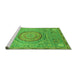 Sideview of Machine Washable Abstract Green Modern Area Rugs, wshabs3632grn