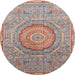 Round Machine Washable Abstract Sage Green Rug, wshabs3632