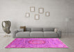 Machine Washable Abstract Pink Modern Rug in a Living Room, wshabs3632pnk