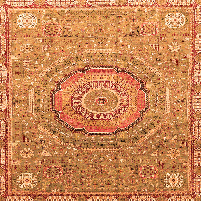 Square Abstract Orange Modern Rug, abs3632org