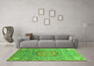 Machine Washable Abstract Green Modern Area Rugs in a Living Room,, wshabs3632grn