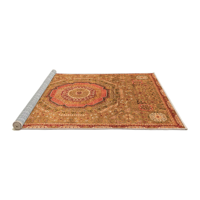 Sideview of Machine Washable Abstract Orange Modern Area Rugs, wshabs3632org
