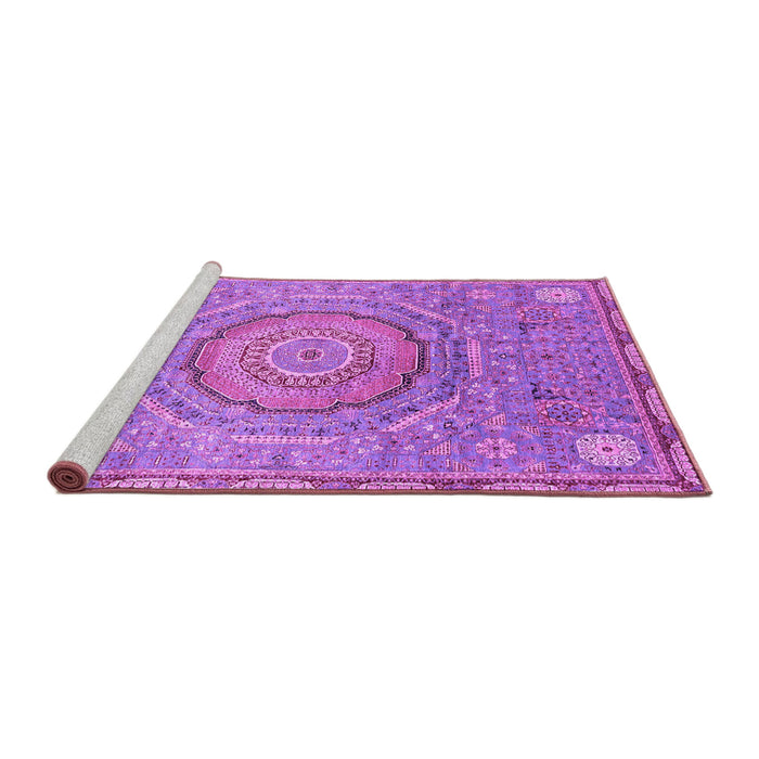 Sideview of Machine Washable Abstract Purple Modern Area Rugs, wshabs3632pur