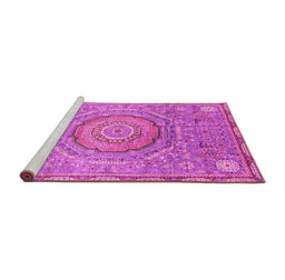 Sideview of Machine Washable Abstract Pink Modern Rug, wshabs3632pnk