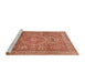 Sideview of Machine Washable Abstract Red Rug, wshabs3633