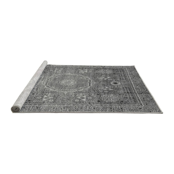 Sideview of Machine Washable Abstract Gray Modern Rug, wshabs3633gry