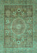 Machine Washable Abstract Turquoise Modern Area Rugs, wshabs3633turq