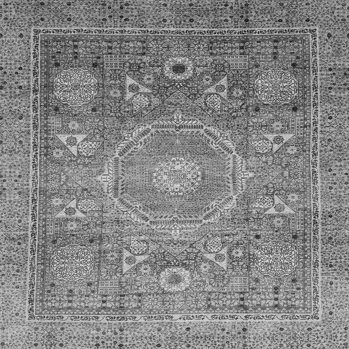 Square Abstract Gray Modern Rug, abs3633gry