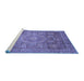 Sideview of Machine Washable Abstract Blue Modern Rug, wshabs3633blu