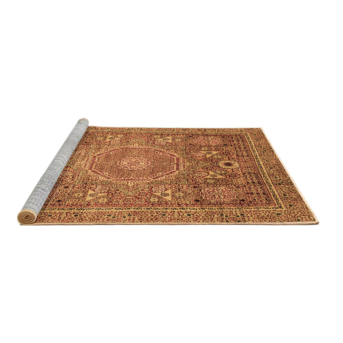 Sideview of Machine Washable Abstract Brown Modern Rug, wshabs3633brn