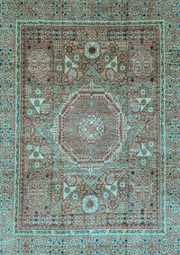 Abstract Light Blue Modern Rug, abs3633lblu