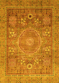 Abstract Yellow Modern Rug, abs3633yw