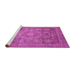 Sideview of Machine Washable Abstract Purple Modern Area Rugs, wshabs3633pur