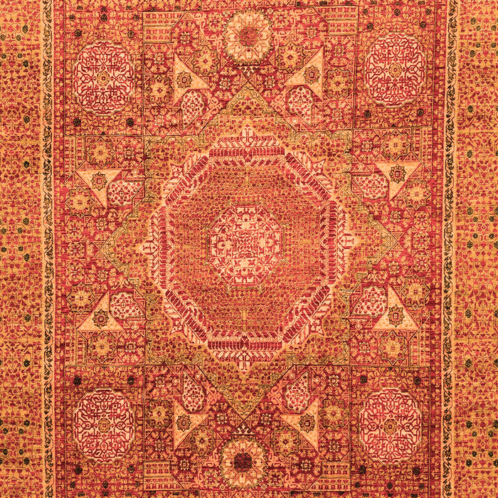Machine Washable Abstract Orange Modern Area Rugs, wshabs3633org