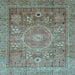 Square Machine Washable Abstract Light Blue Modern Rug, wshabs3633lblu