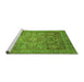 Sideview of Machine Washable Abstract Green Modern Area Rugs, wshabs3633grn